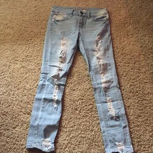 Distressed Light Wash Jeans
